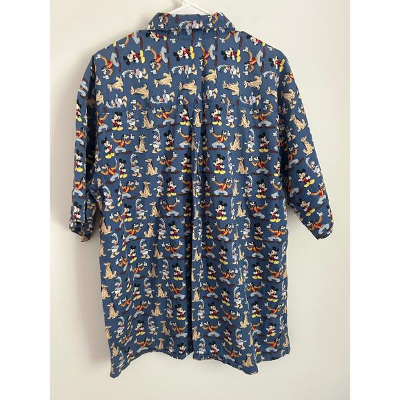 Vintage EUC Disney Store Camp Shirt Size Large Mickey Mouse Daffy Pluto Goofy - Picture 6 of 6
